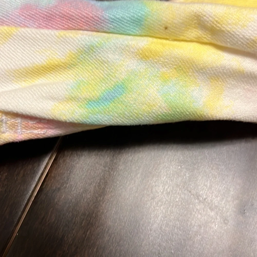 Old Navy Toddler Girls Rainbow Dip dyed tie dyed denim jacket!